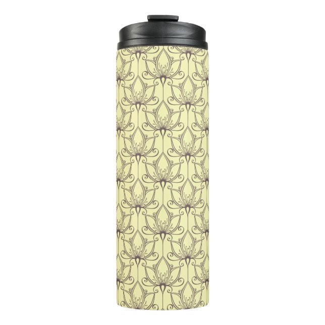 Cream Floral Pattern Thermal Tumbler (Front)
