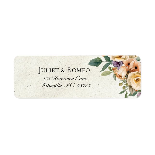 Cream Floral Return Address (Front)