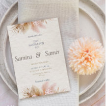 Cream Floral Rustic wedding invitations
