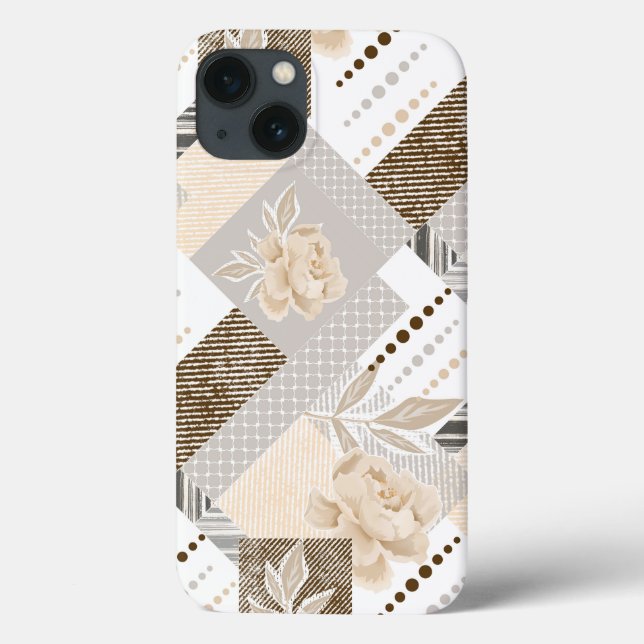 Cream flowers on white Case-Mate iPhone case (Back)