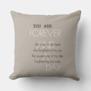Cream Forever Love Poem Cushion