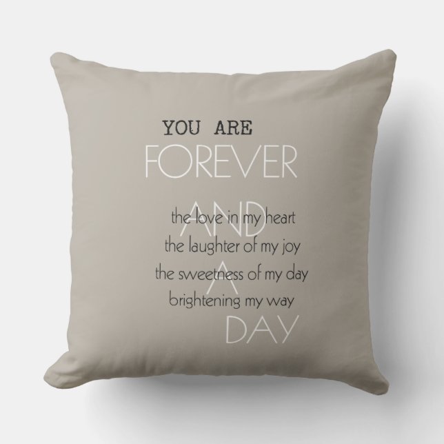 Cream Forever Love Poem Cushion (Front)