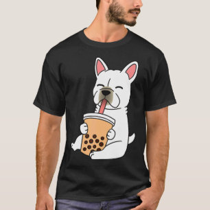 Cream French Bulldog Bubble Tea  Dog T-Shirt
