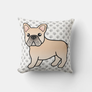 Cream French Bulldog Cute Cartoon Dog Cushion