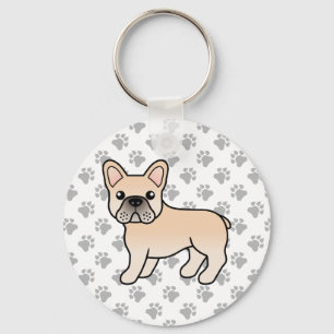 Cream French Bulldog Cute Cartoon Dog Key Ring