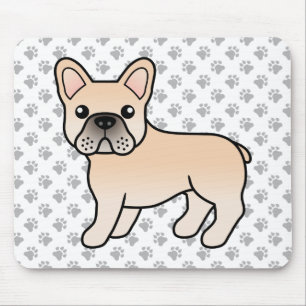 Cream French Bulldog Cute Cartoon Dog Mouse Mat
