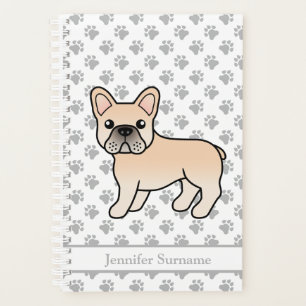 Cream French Bulldog Cute Cartoon Dog & Text Planner