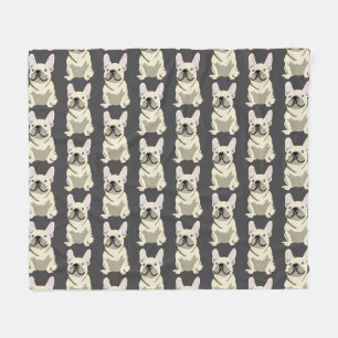 Cream French Bulldog Fleece Blanket