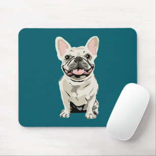Cream French Bulldog, I Love my Dog Mouse Mat