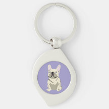 Cream French Bulldog,  Key Ring