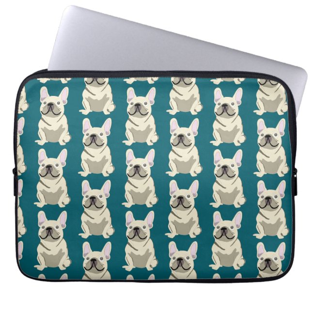 Cream French Bulldog Laptop Sleeve (Front)