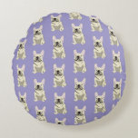 Cream French Bulldog,  Round Cushion<br><div class="desc">Cream French Bulldog, </div>