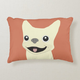Cream French Bulldog, Terracotta Decorative Cushion