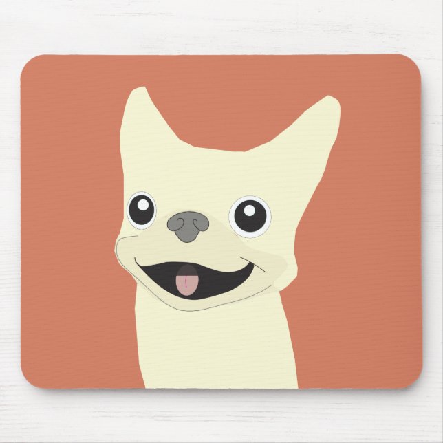 Cream French Bulldog, Terracotta Mouse Mat (Front)