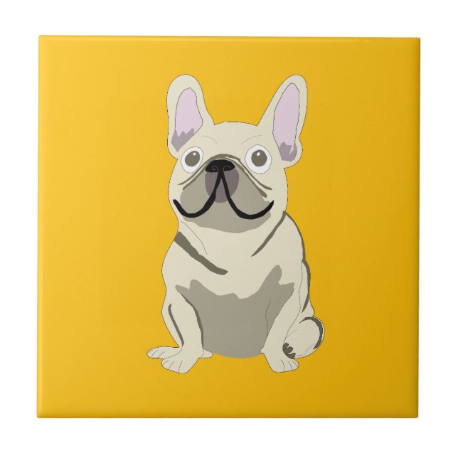 Cream French Bulldog Tile (Front)