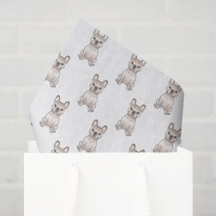 Cream Frenchie Cartoon Dog Pattern Tissue Paper