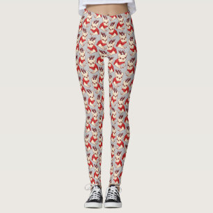 Cream Frenchie in Christmas Sweater Leggings