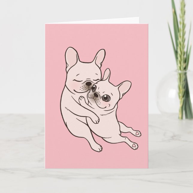 Cream Frenchie tells her you mother she loves her Card (Front)