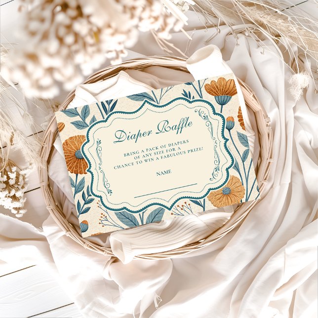 Cream Garden Botanical Diapper Raffle Enclosure Card (Creator Uploaded)
