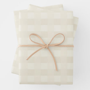 Cream Gingham Pattern Wrapping Paper