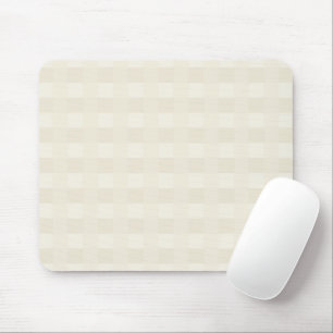 Cream Gingham Plaid Pattern Mouse Pad