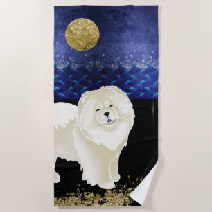 Cream Gingko the Chow Beach Towel