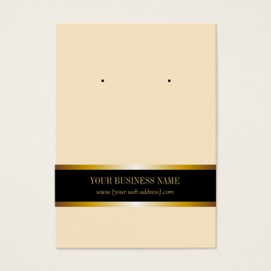 Cream Gold Black Custom Earring Card