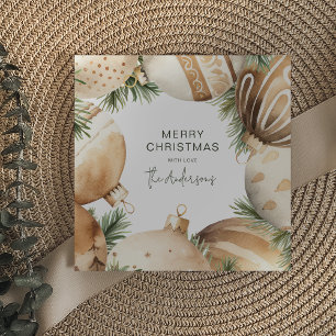 Cream & Gold Christmas Tree Ornaments Invitation