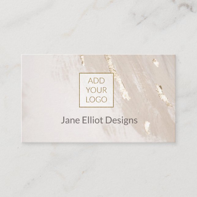 Cream Gold Foil Business Card (Front)