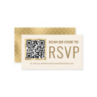 Cream Gold Foil QR Code RSVP Wedding Website