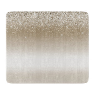 Cream Gold Glitz Glitter Bridal Shower Cutting Board