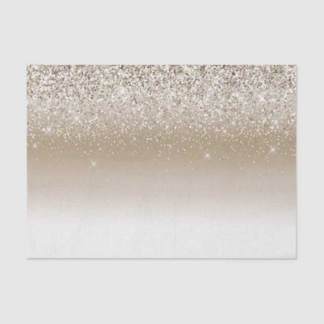 Cream Gold Glitz Glitter Bridal Shower Tissue Paper (Front)