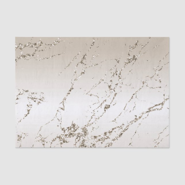 Cream Gold Glitz Marble Glitter Bridal Shower Tissue Paper (Front)