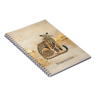 Cream Gold Leopard Animal  Notebook