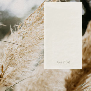 Cream & Gold Personalized Wedding Napkin
