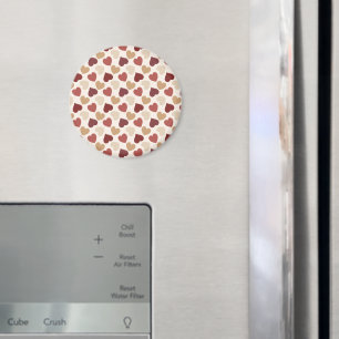 Cream Gold Red Hearts Magnet