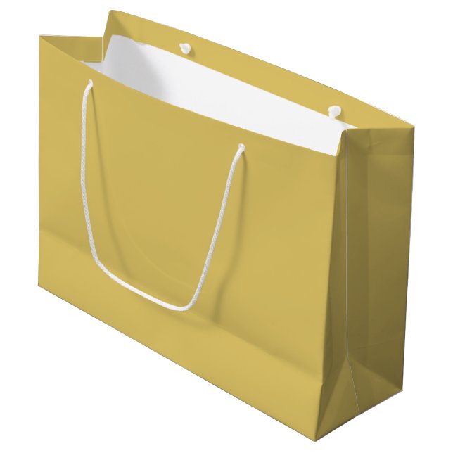 Cream Gold Solid Colour Large Gift Bag (Front Angled)