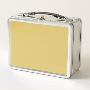Cream Gold Solid Colour Metal Lunch Box