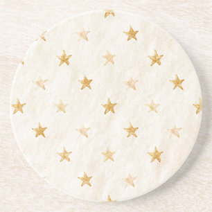 Cream Gold Stars Coaster