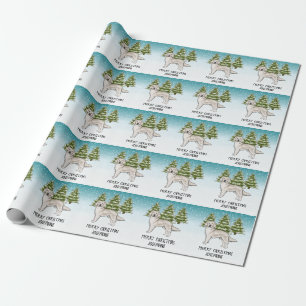 Cream Golden Retriever Dog Christmas Custom Text Wrapping Paper