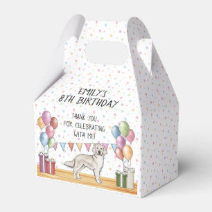 Cream Golden Retriever Kids Birthday Thank You Favour Box