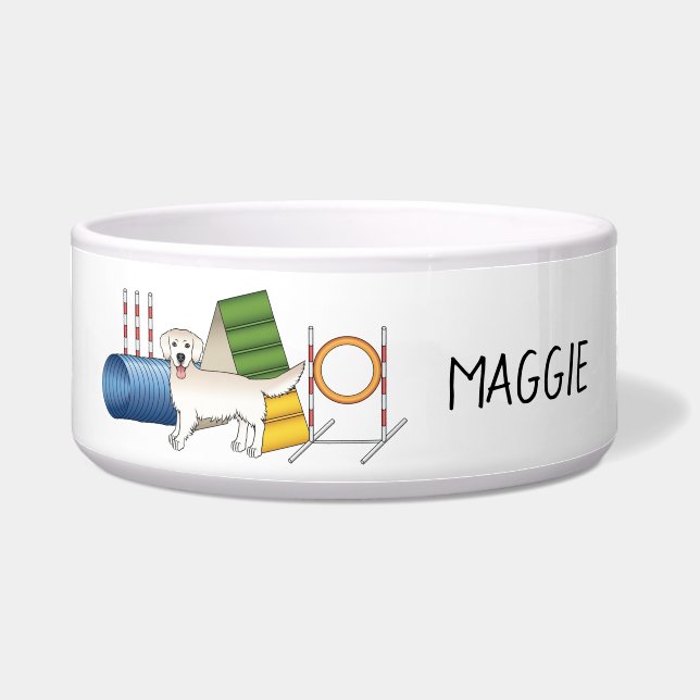 Cream Golden Retriever With Agility Equipment (Front)