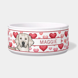Cream Golden Retriever With Hearts Custom Pet Name