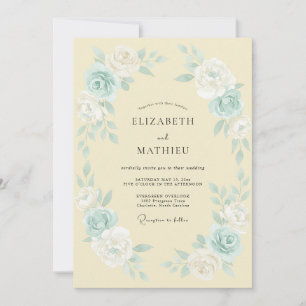 Cream Graceful Spring Wedding Invitation