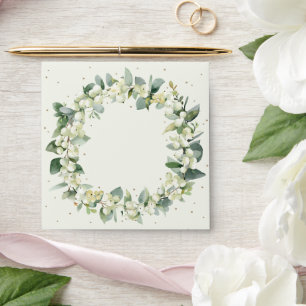 Cream/Green Inner  Snowberry+Eucalyptus Wreath Sq Envelope