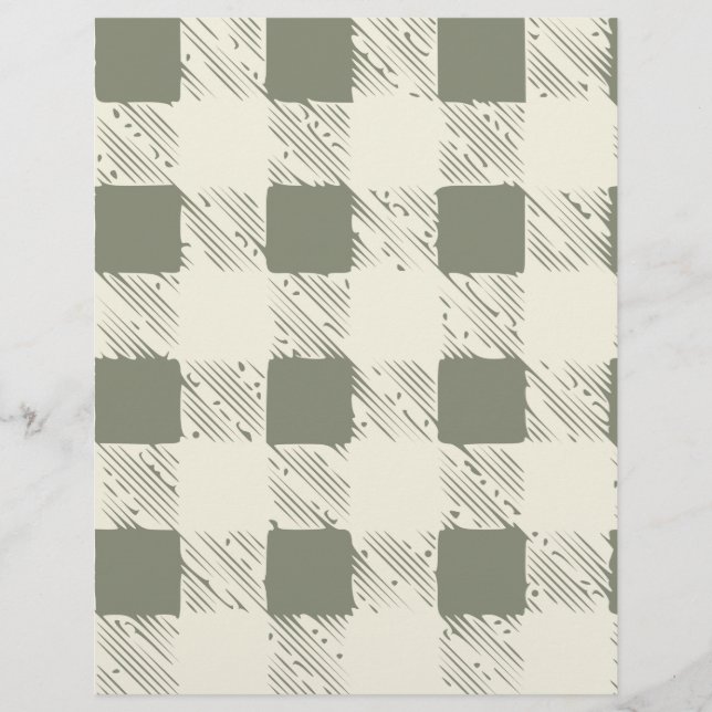 Cream & Green Scrapbook Paper (Front)