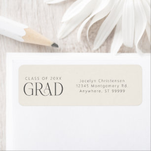 Cream Grey Grad Personalised Return Address