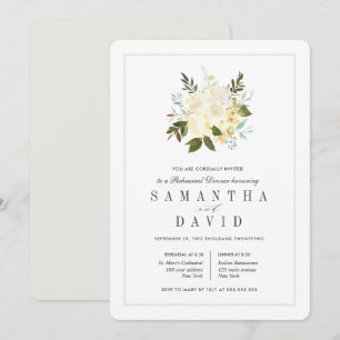 Cream + Grey Organic Wedding Rehearsal Dinner Invitation
