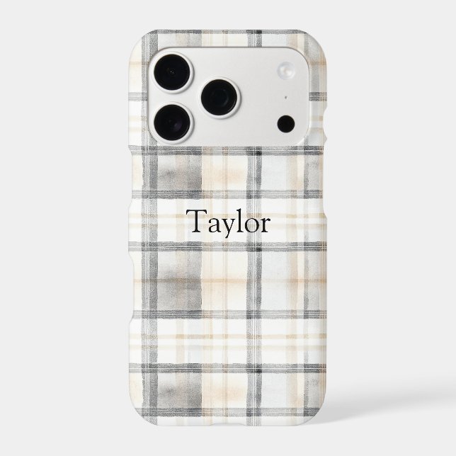 Cream Grey Yellow Plaid Stripes (Back)