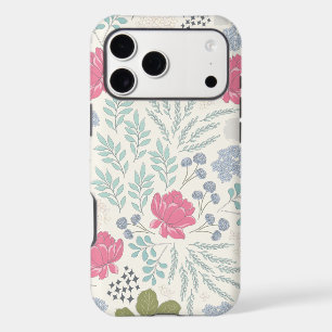 Cream Hand Illustrated Floral and Foliage Pattern
